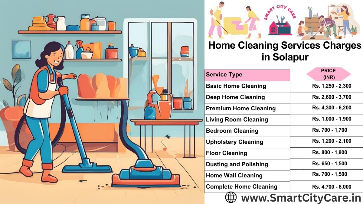 Home Cleaning Charges list in Solapur