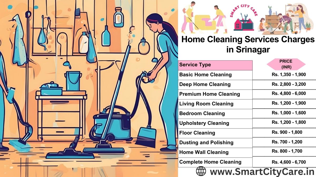 Home Cleaning Charges list in Srinagar