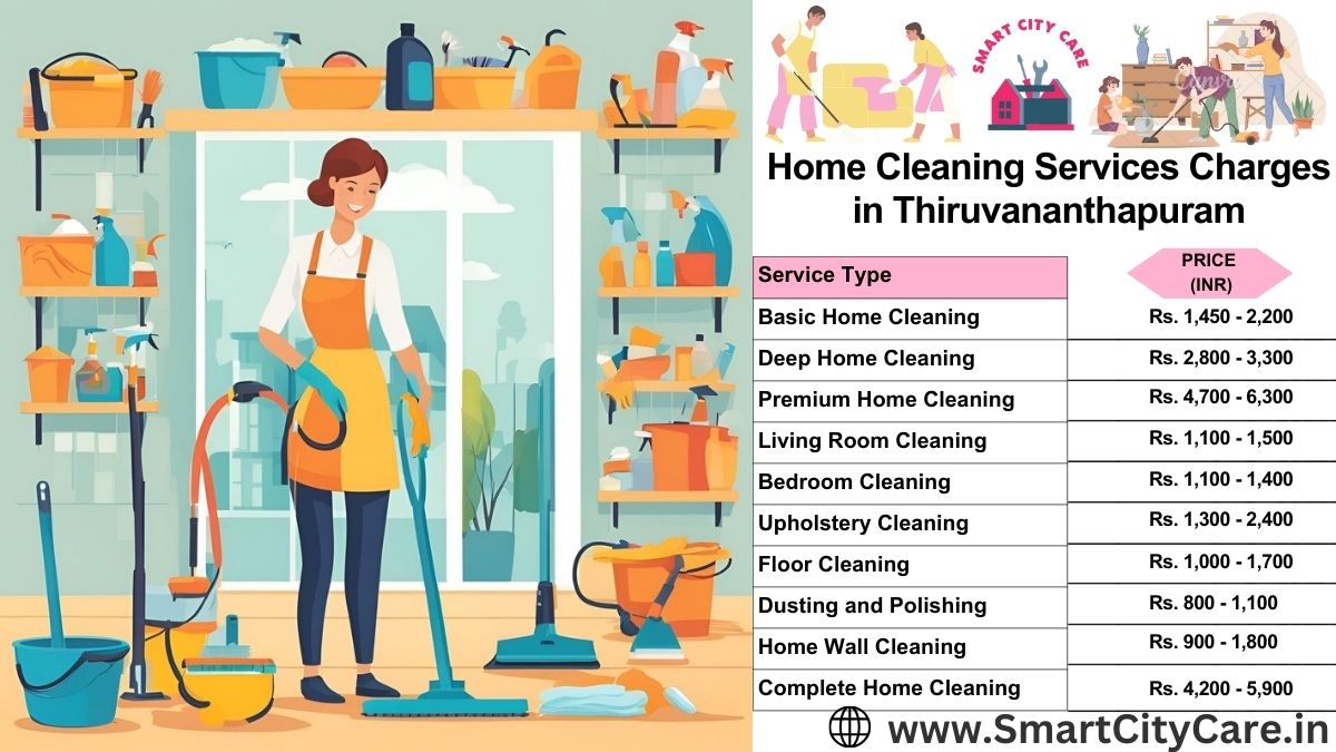 Home Cleaning Charges list in Thiruvananthapuram