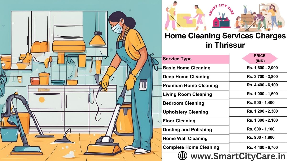 Home Cleaning Charges list in Thrissur