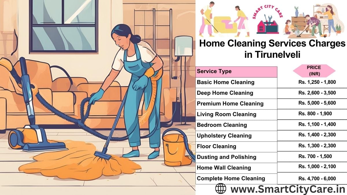 Home Cleaning Charges list in Tirunelveli