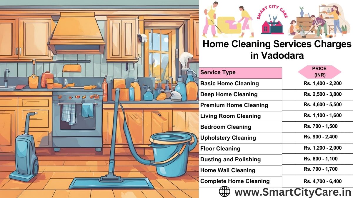 Home Cleaning Charges list in Vadodara