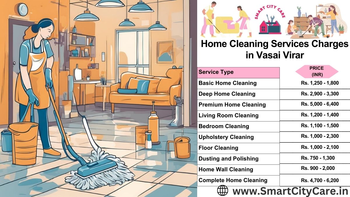 Home Cleaning Charges list in Vasai virar