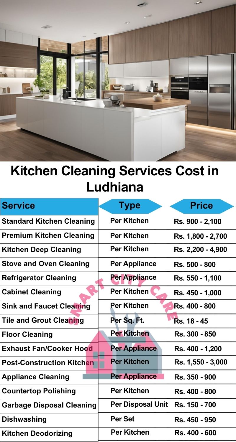 Kitchen cleaning services Ludhiana price list