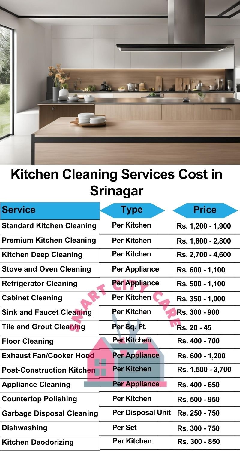 Kitchen cleaning services Srinagar price list