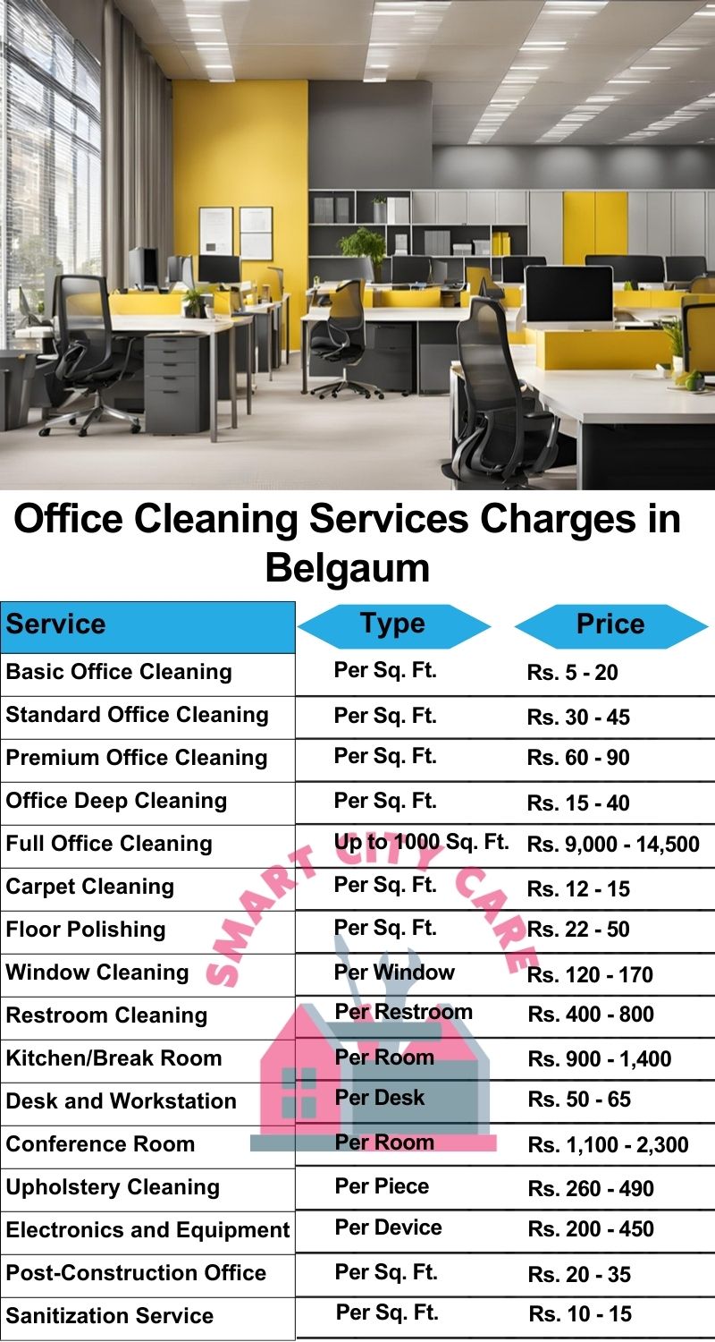 Office cleaning services Belgaum price list