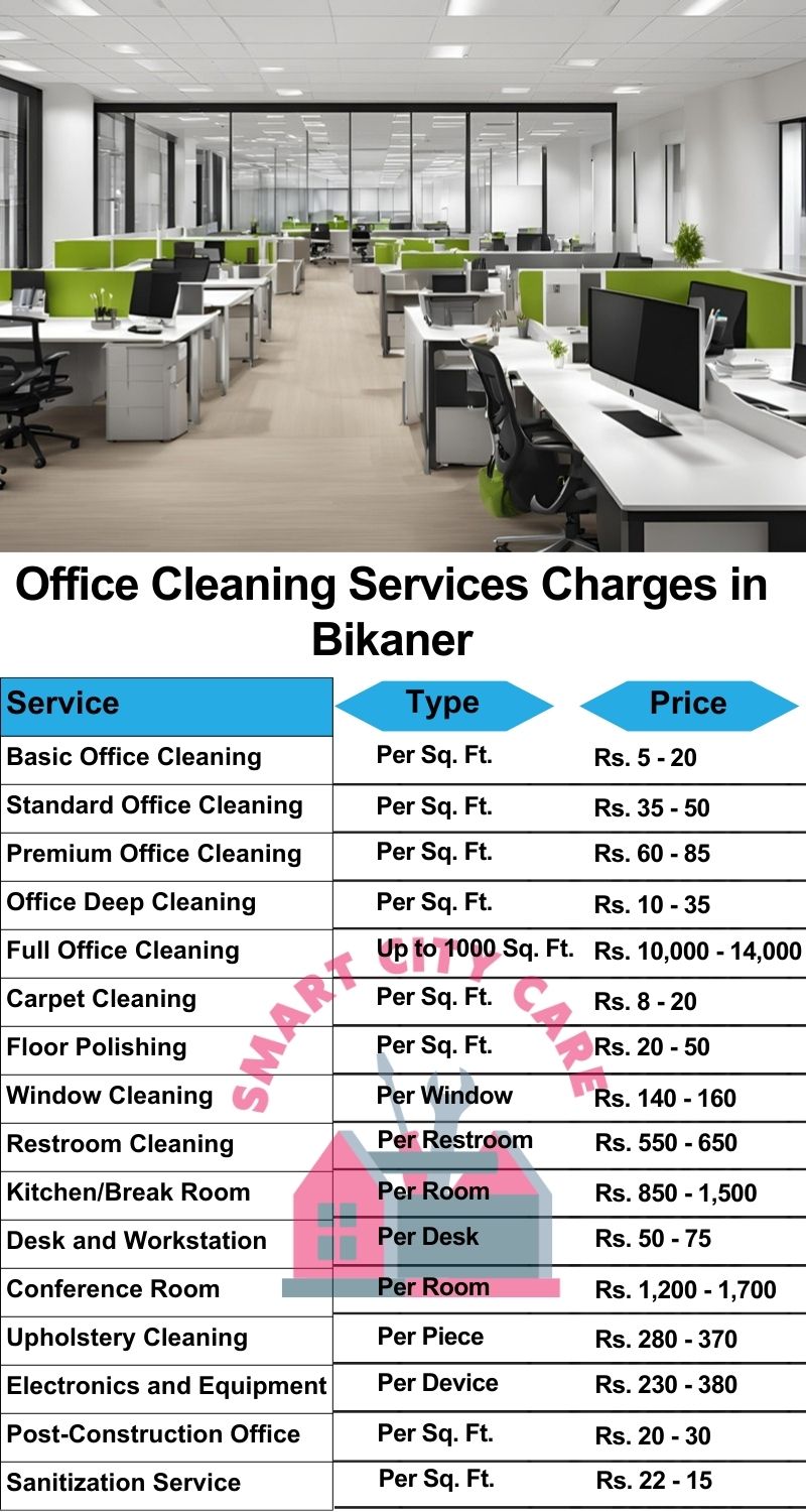 Office cleaning services Bikaner price list