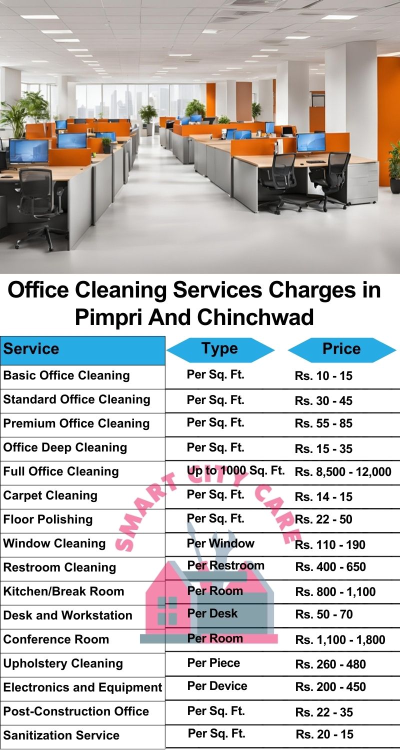 Office cleaning services Pimpri and chinchwad price list