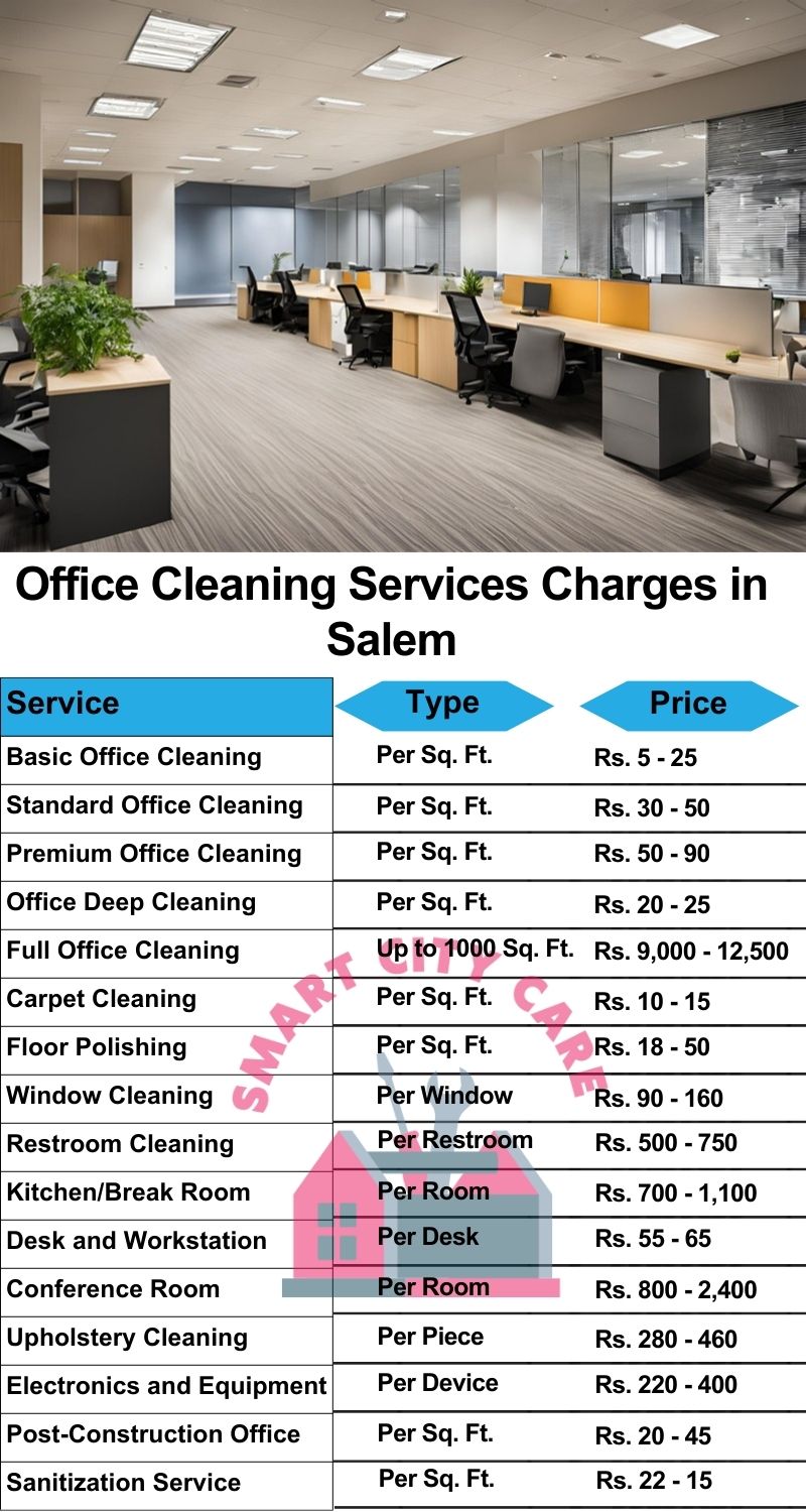 Office cleaning services Salem price list