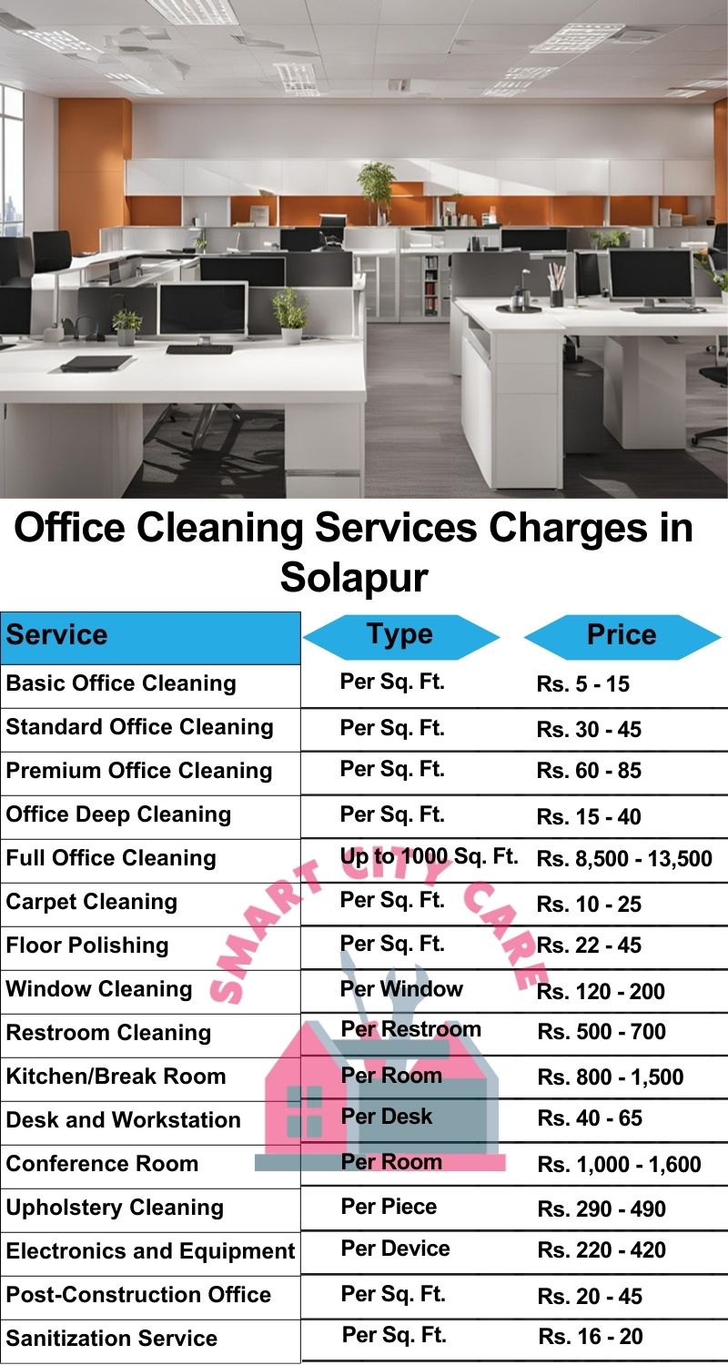 Office cleaning services Solapur price list