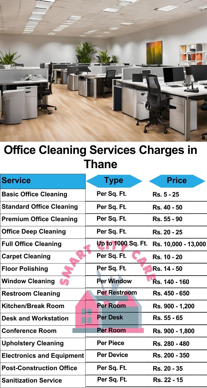 Office cleaning services Thane price list