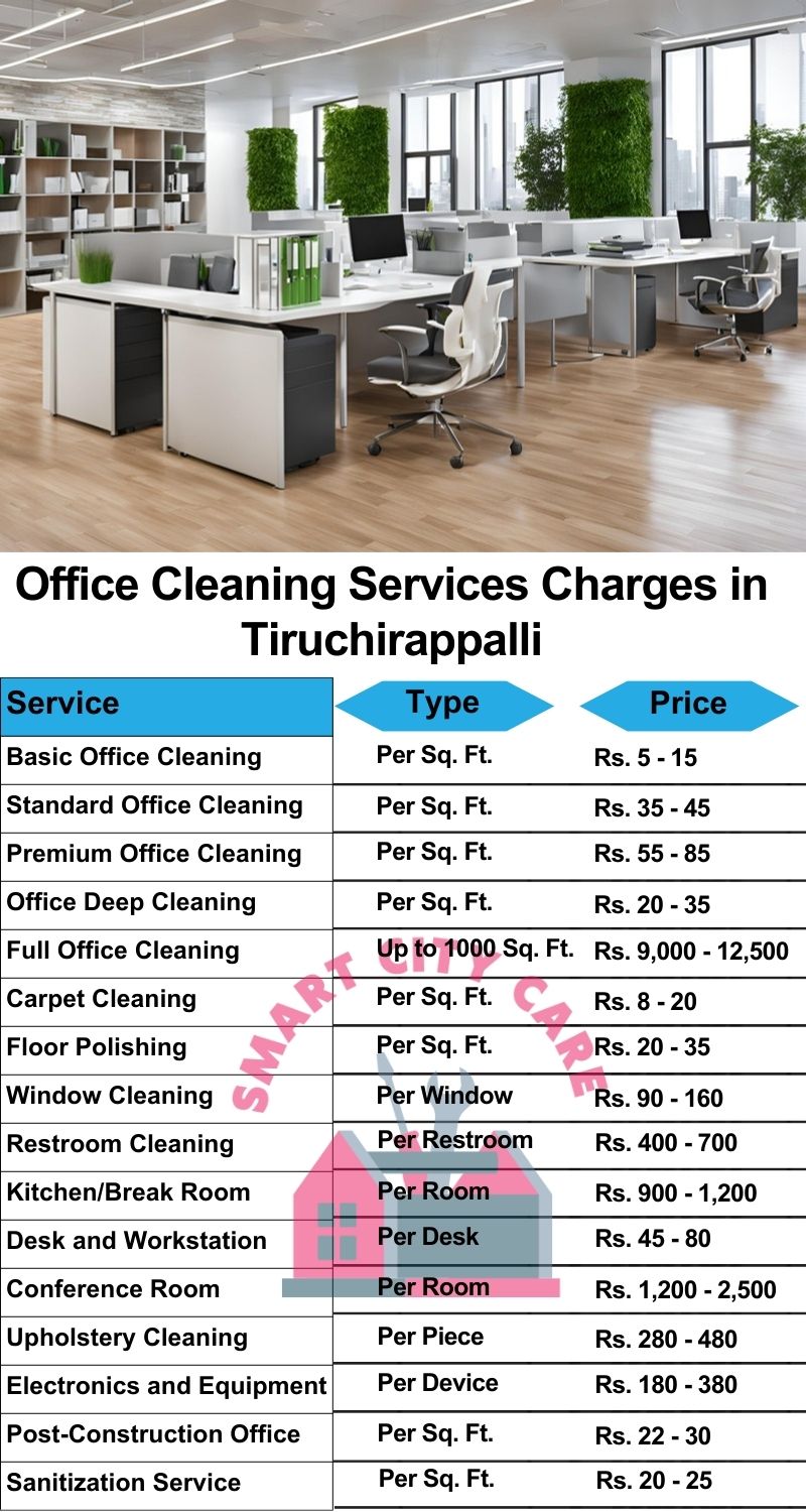 Office cleaning services Tiruchirappalli price list