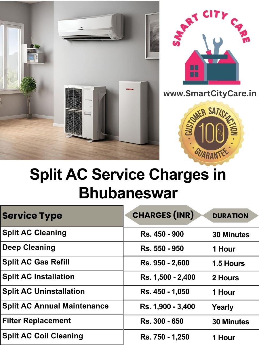 Split AC Service cost list in Bhubaneswar