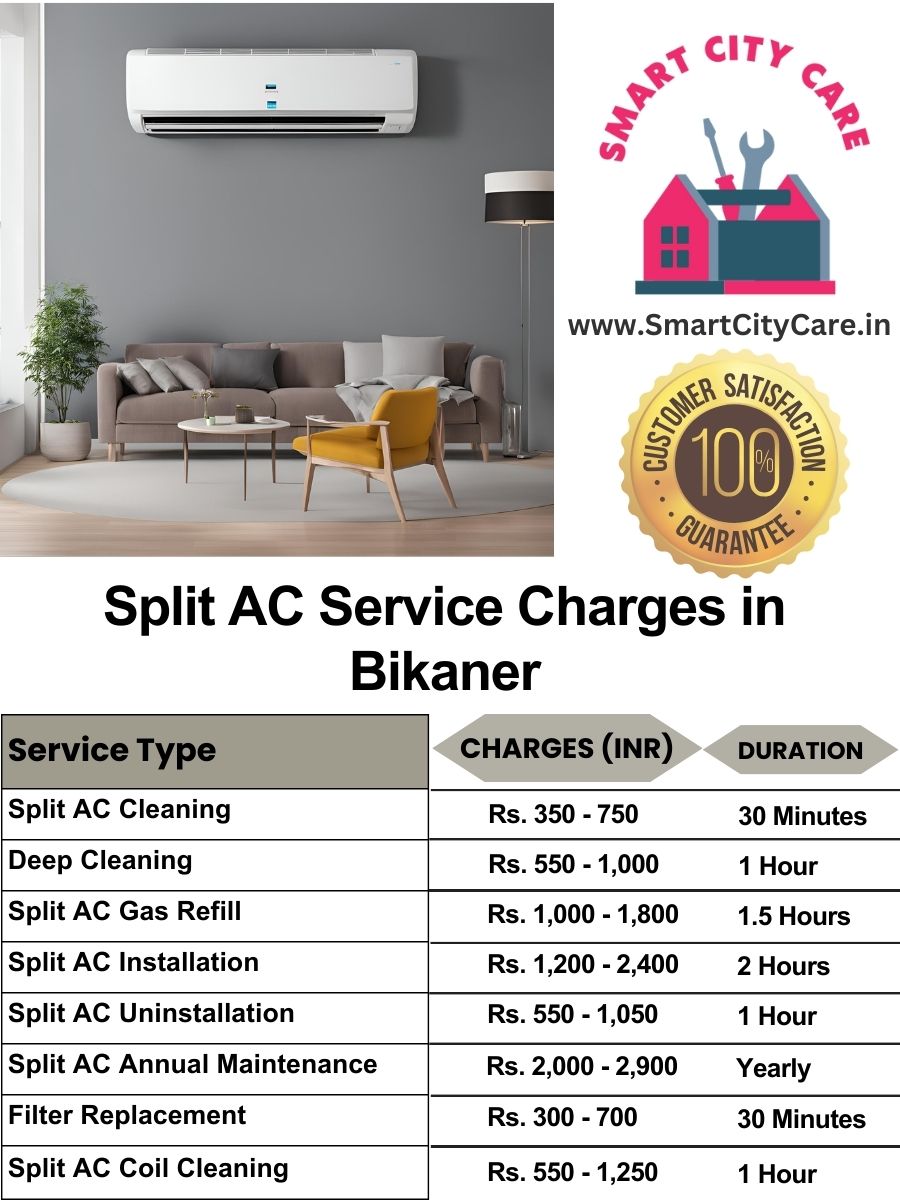 Split AC Service cost list in Bikaner