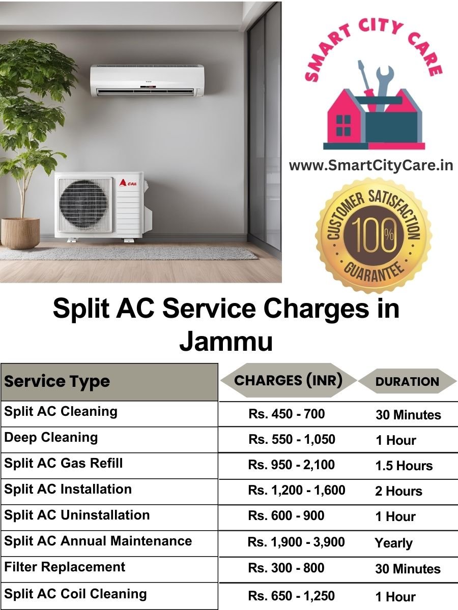 Split AC Service cost list in Jammu