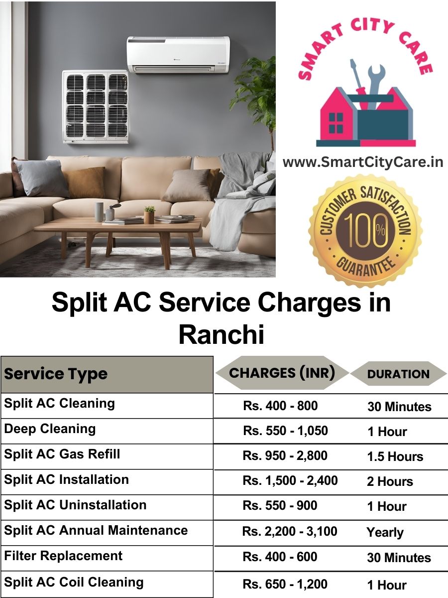 Split AC Service cost list in Ranchi