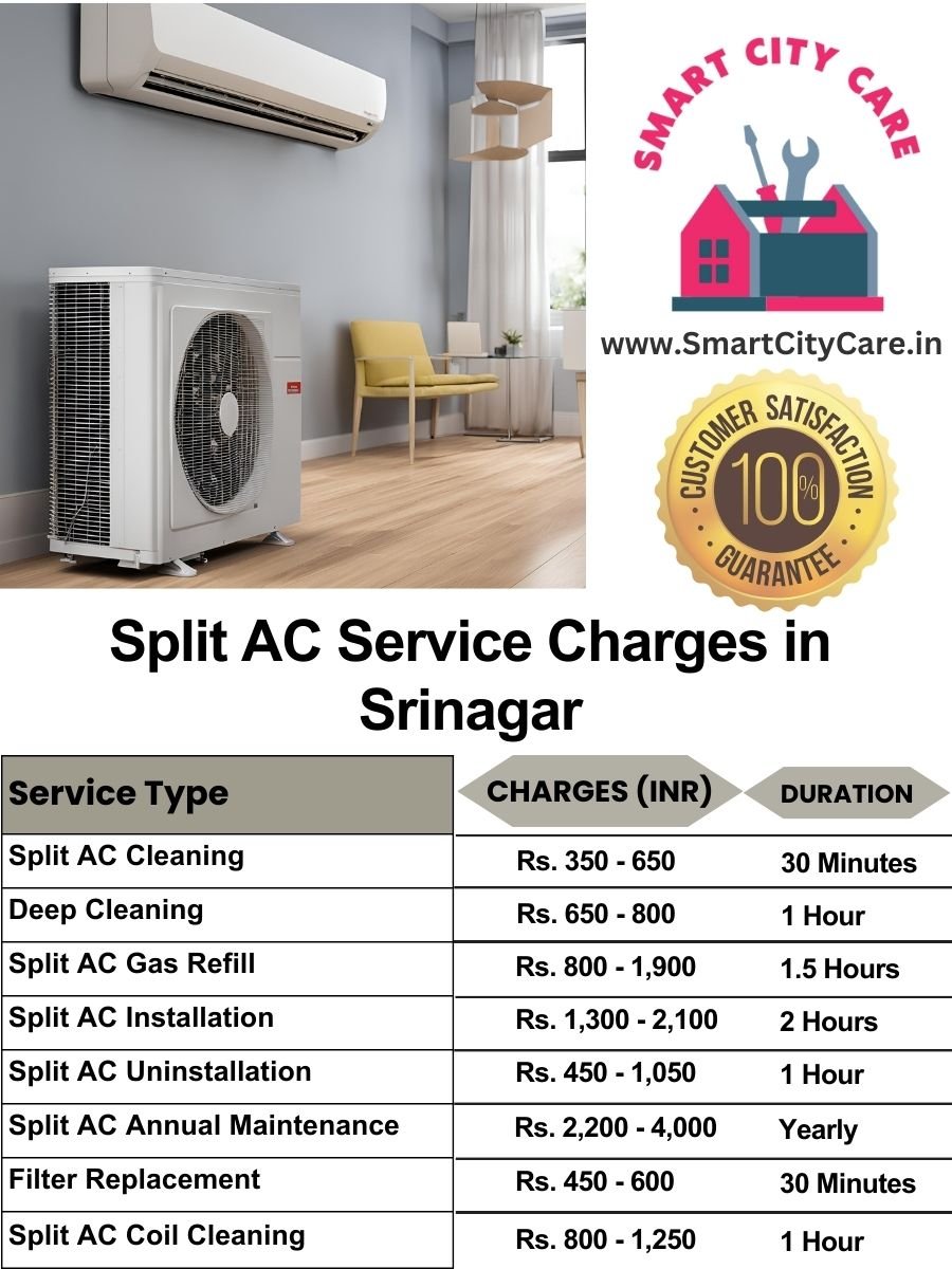 Split AC Service cost list in Srinagar