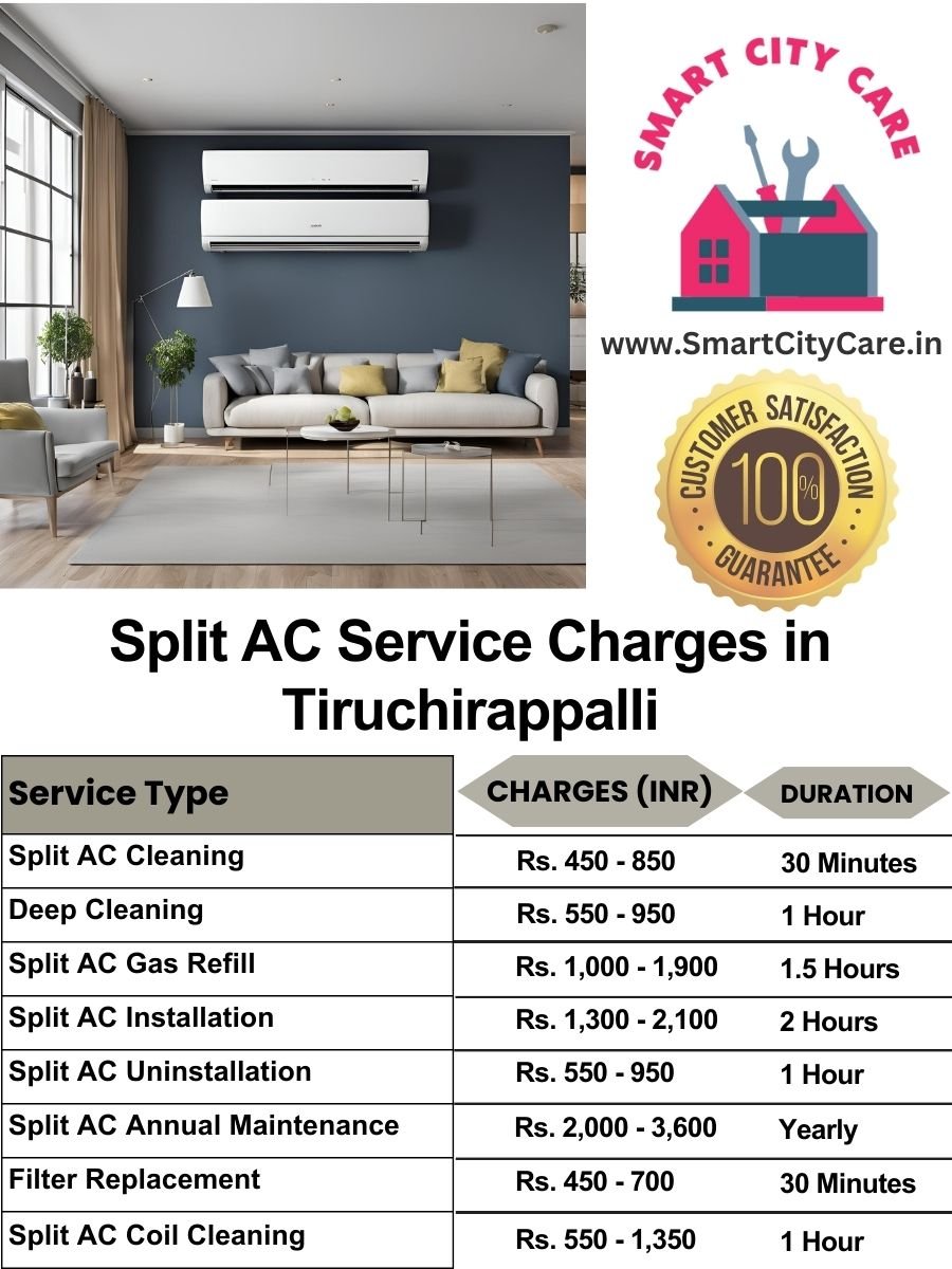 Split AC Service cost list in Tiruchirappalli