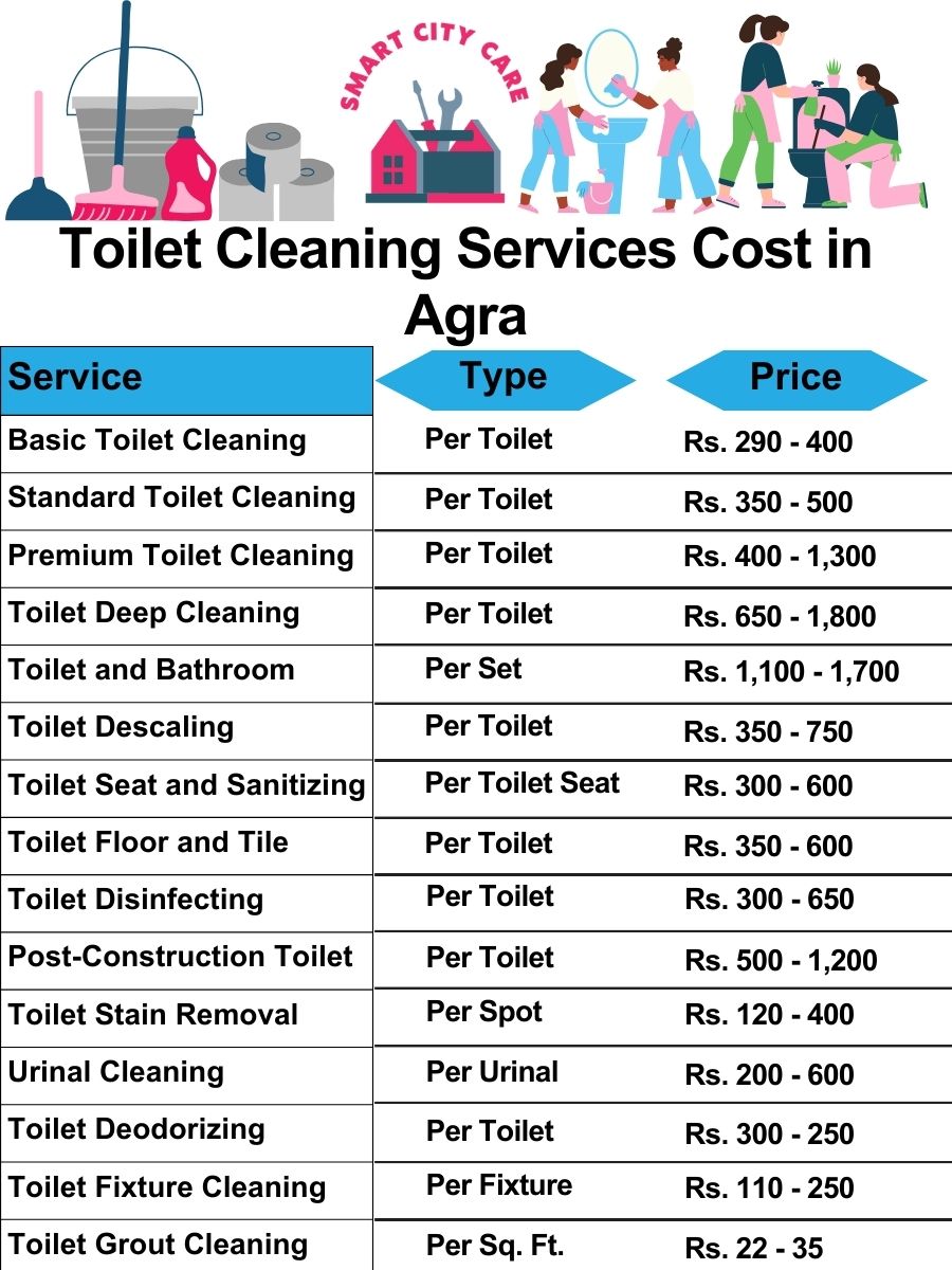 Toilet cleaning services price list in Agra