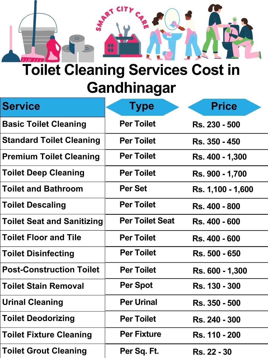 Toilet cleaning services price list in Gandhinagar