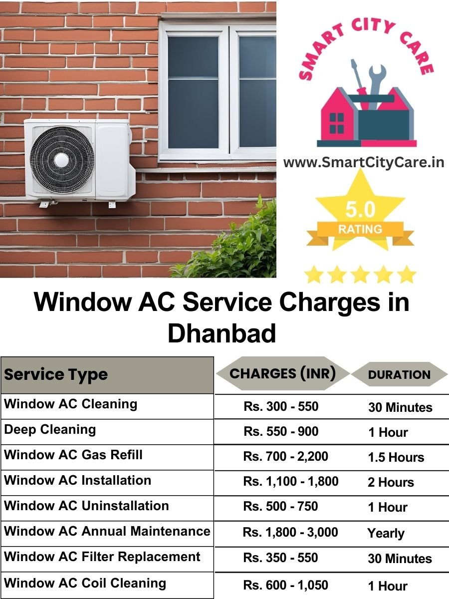 Window AC Service Charges list in Dhanbad