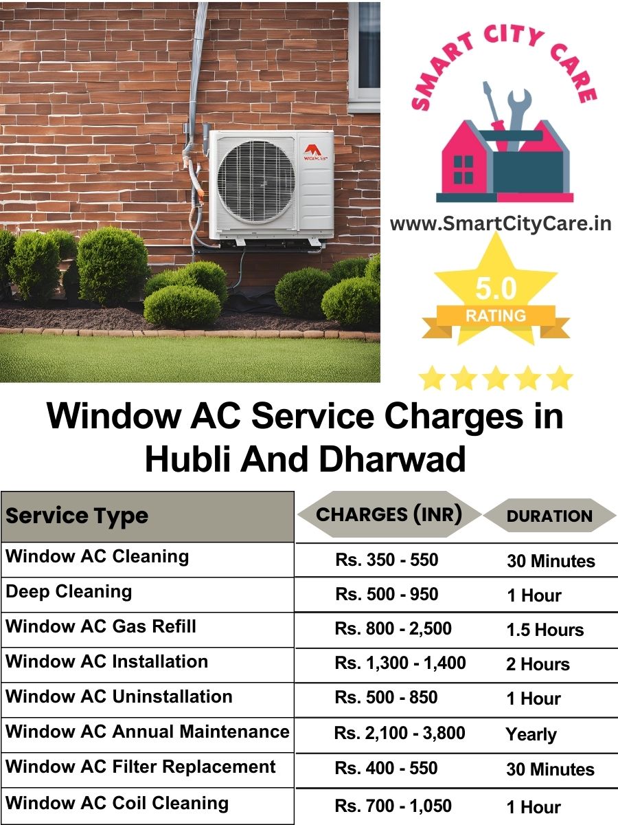 Window AC Service Charges list in Hubli-and-dharwad