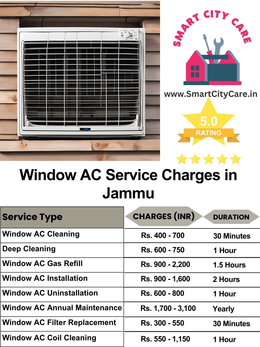 Window AC Service Charges list in Jammu