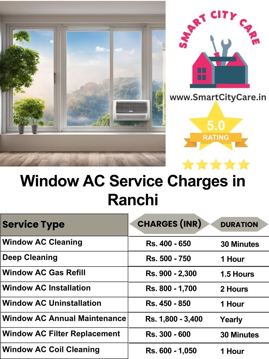 Window AC Service Charges list in Ranchi