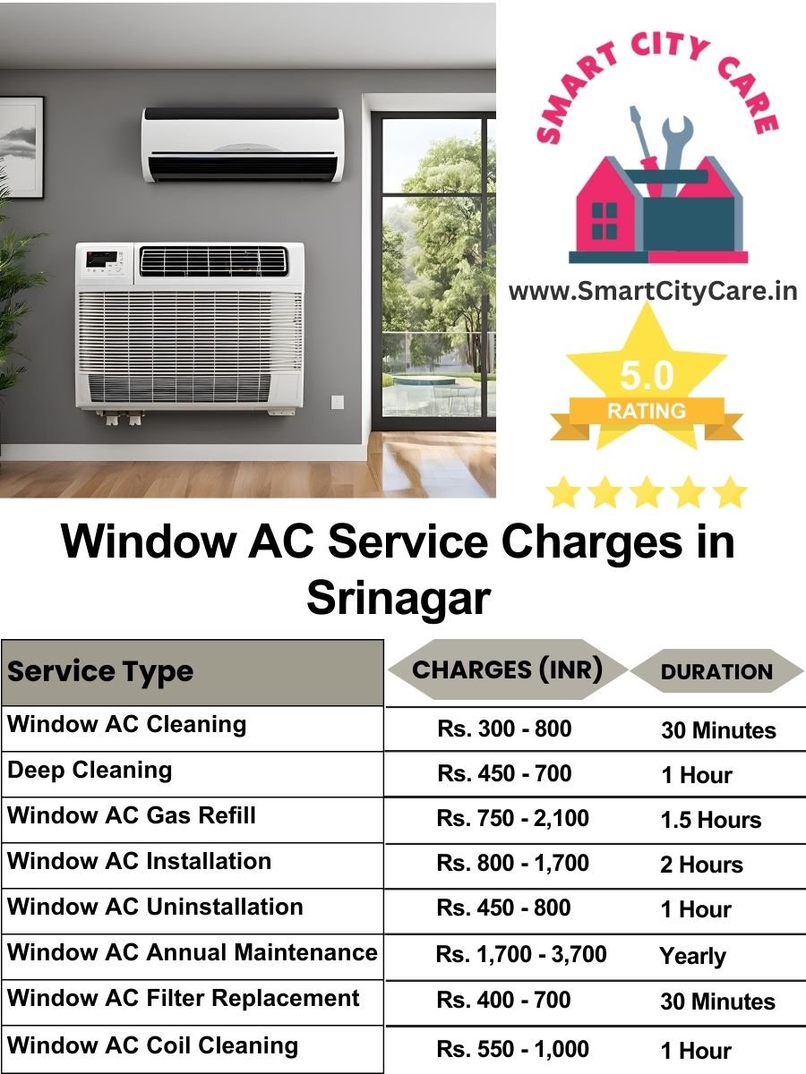 Window AC Service Charges list in Srinagar