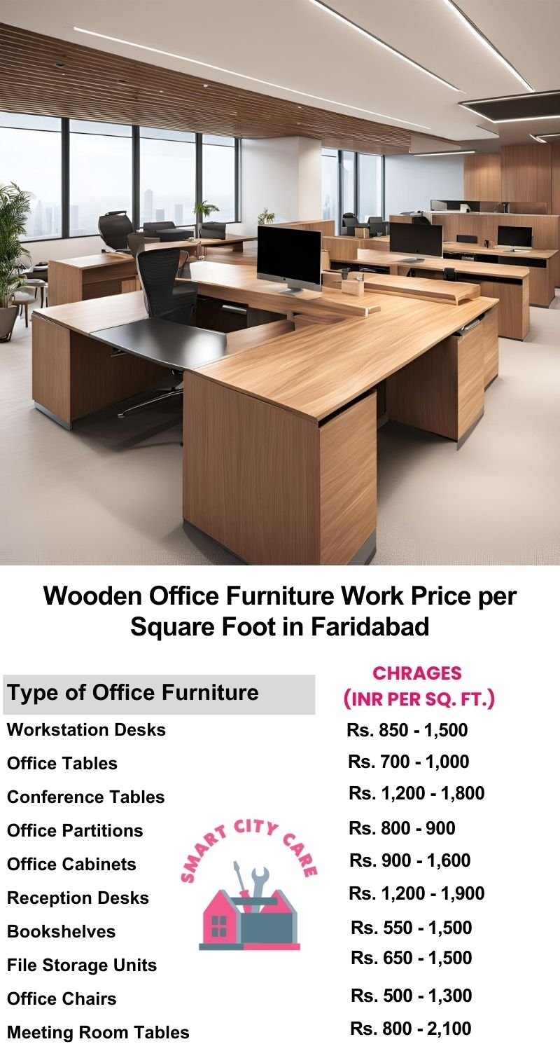 Wooden Office Furniture Work cost per Square Foot in Faridabad