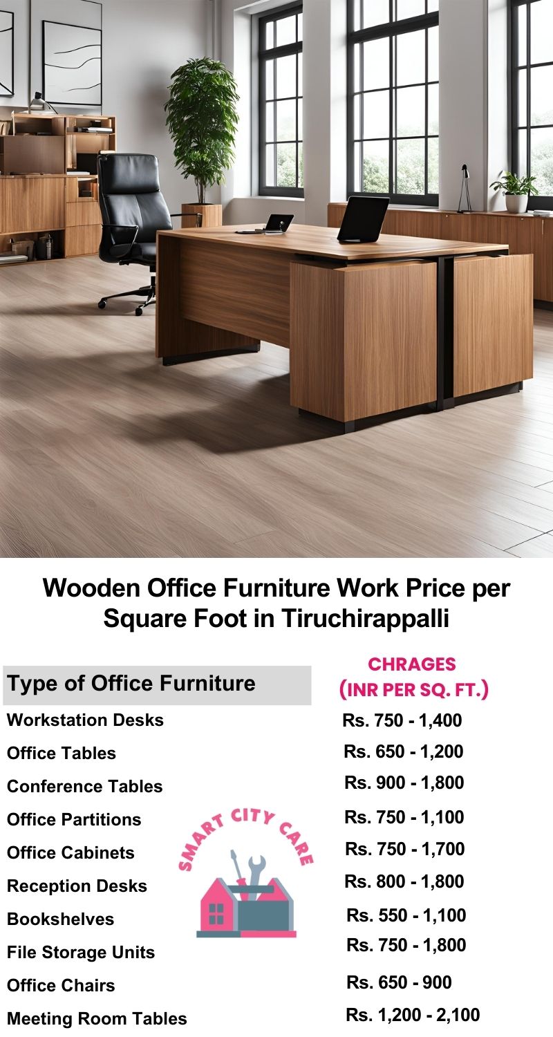 Wooden Office Furniture Work cost per Square Foot in Tiruchirappalli