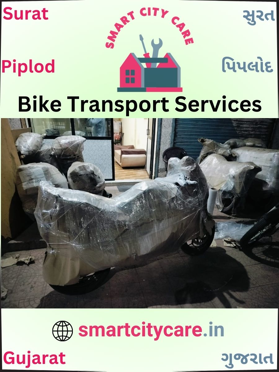 Bike moving cost by road and train in Piplod, Surat