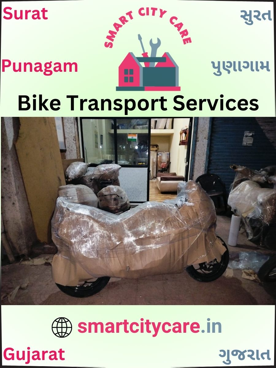 Bike moving cost by road and train in Punagam, Surat