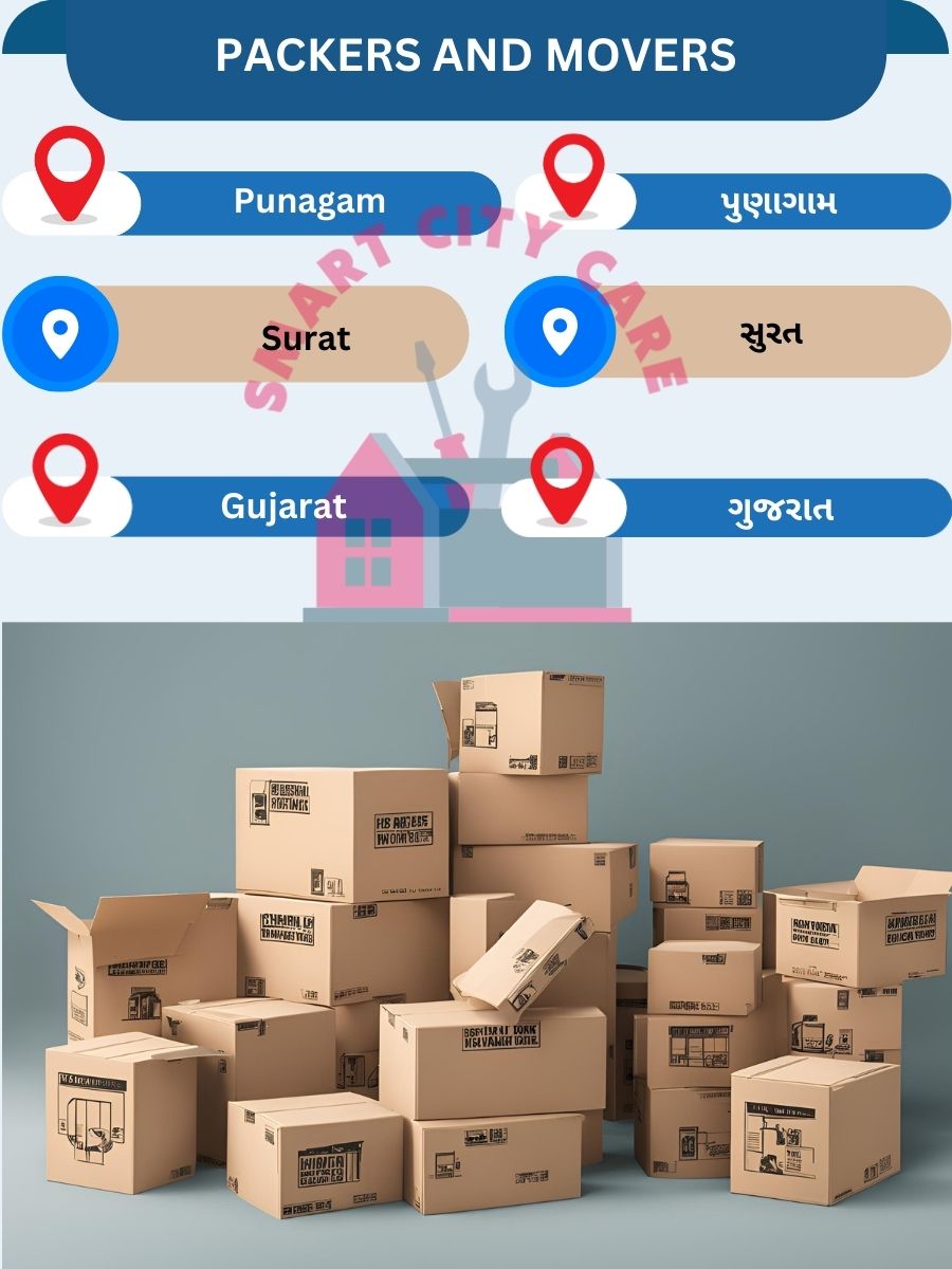 Packing and moving services in Punagam, Surat