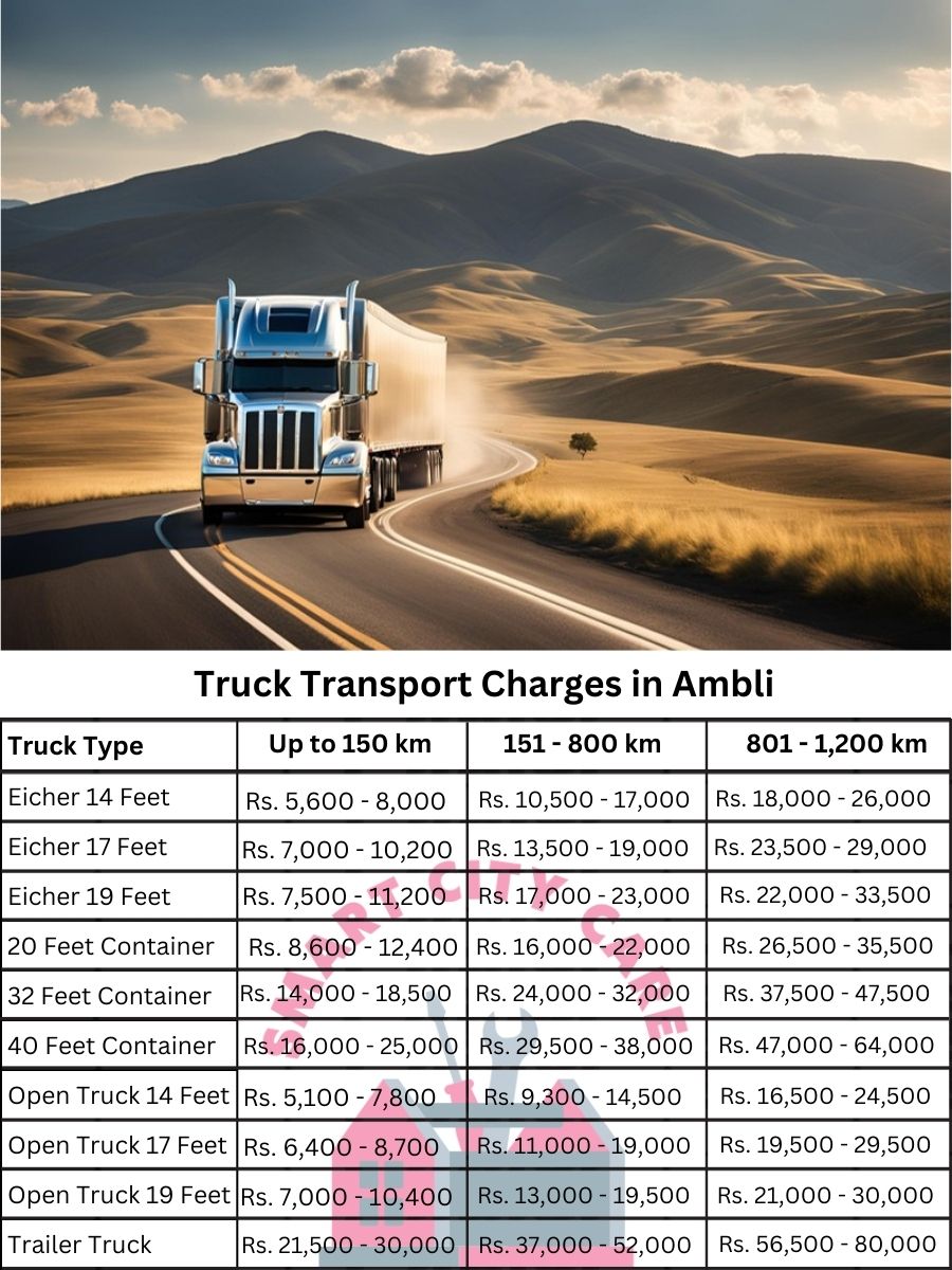 Truck Transport Charges in Ambli, Ahmedabad