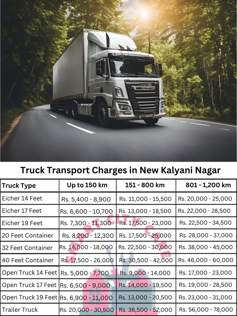 Truck Transport Charges in New Kalyani Nagar