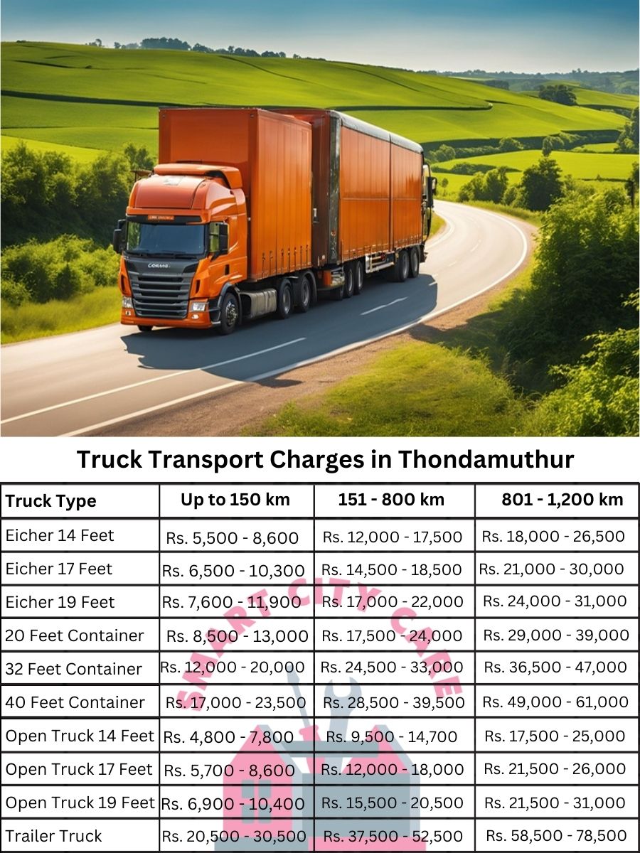 Truck Transport Charges in Thondamuthur