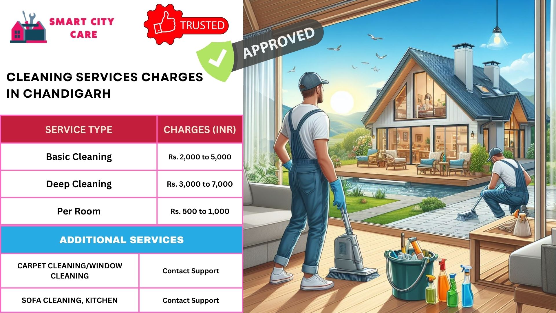 Cleaning Services rate list in Chandigarh