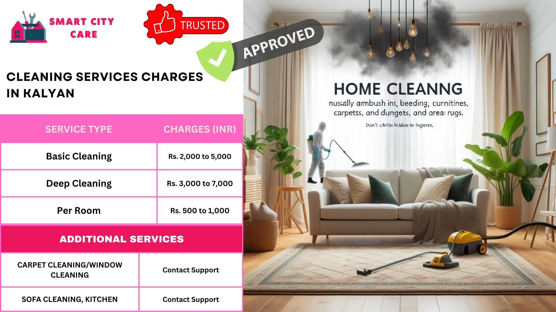 Cleaning Services rate list in Kalyan