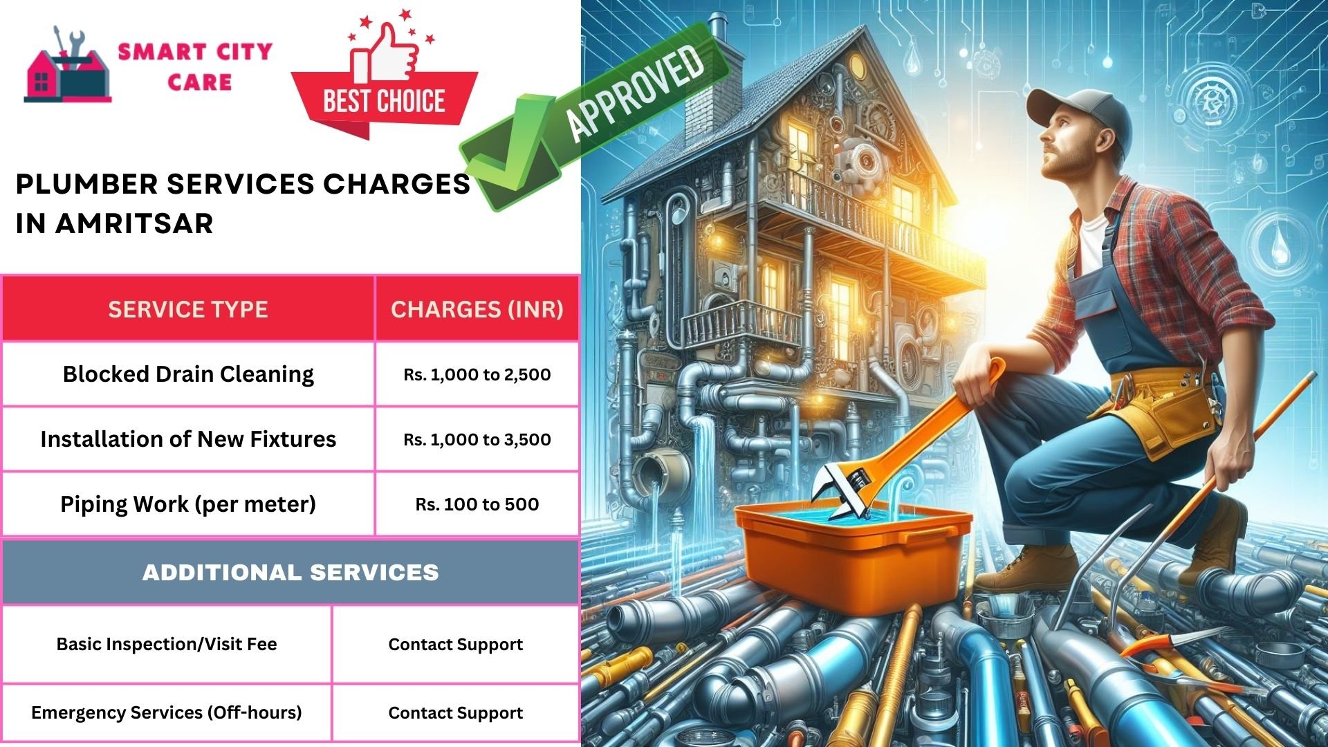 Plumber Charges List in Amritsar