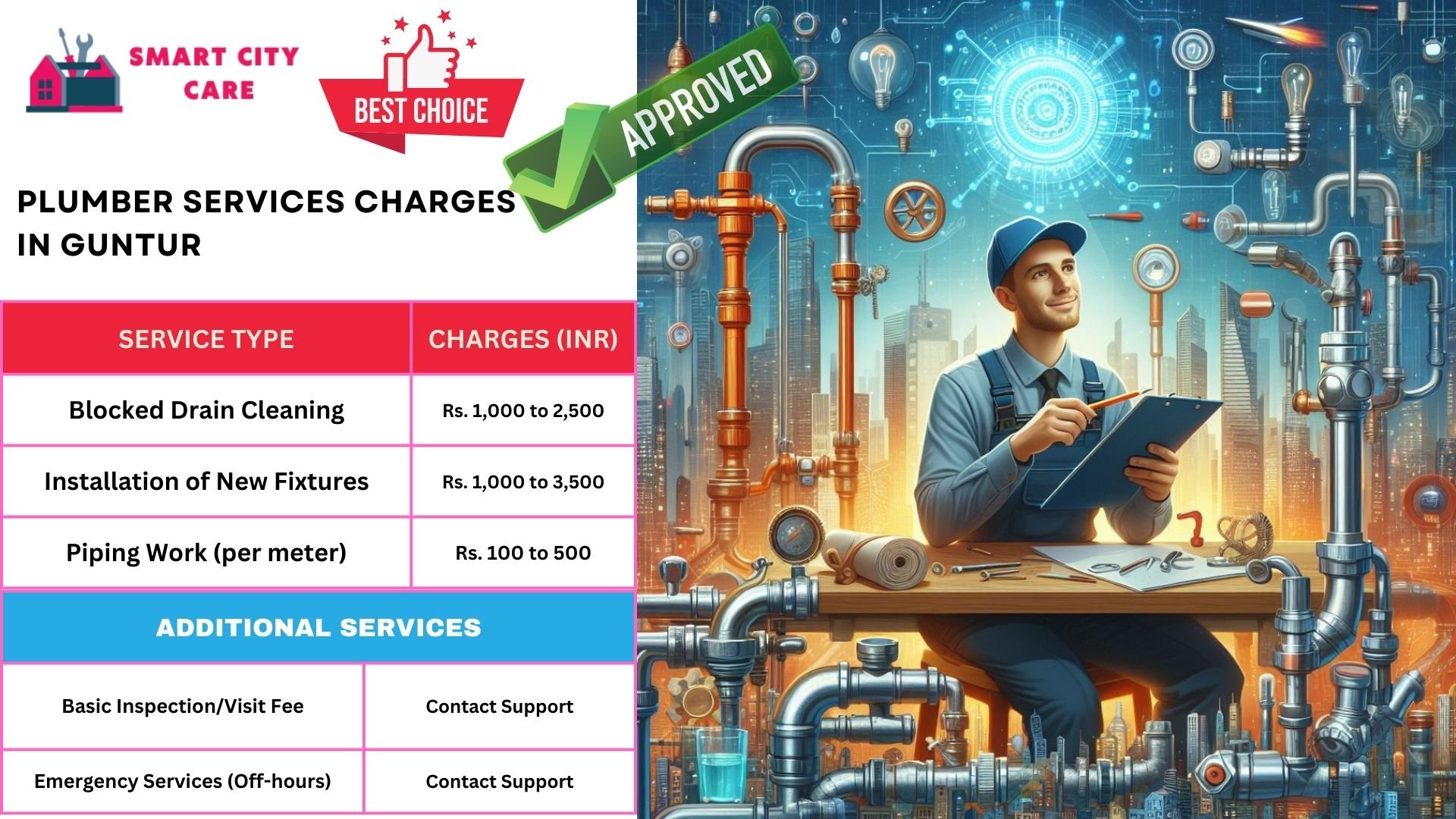 Plumber Charges List in Guntur