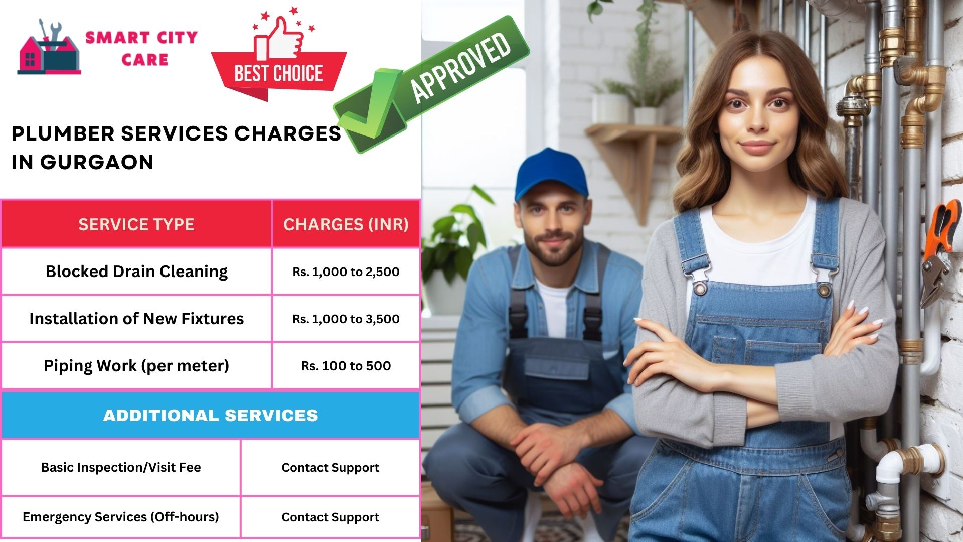 Plumber Charges List in Gurgaon