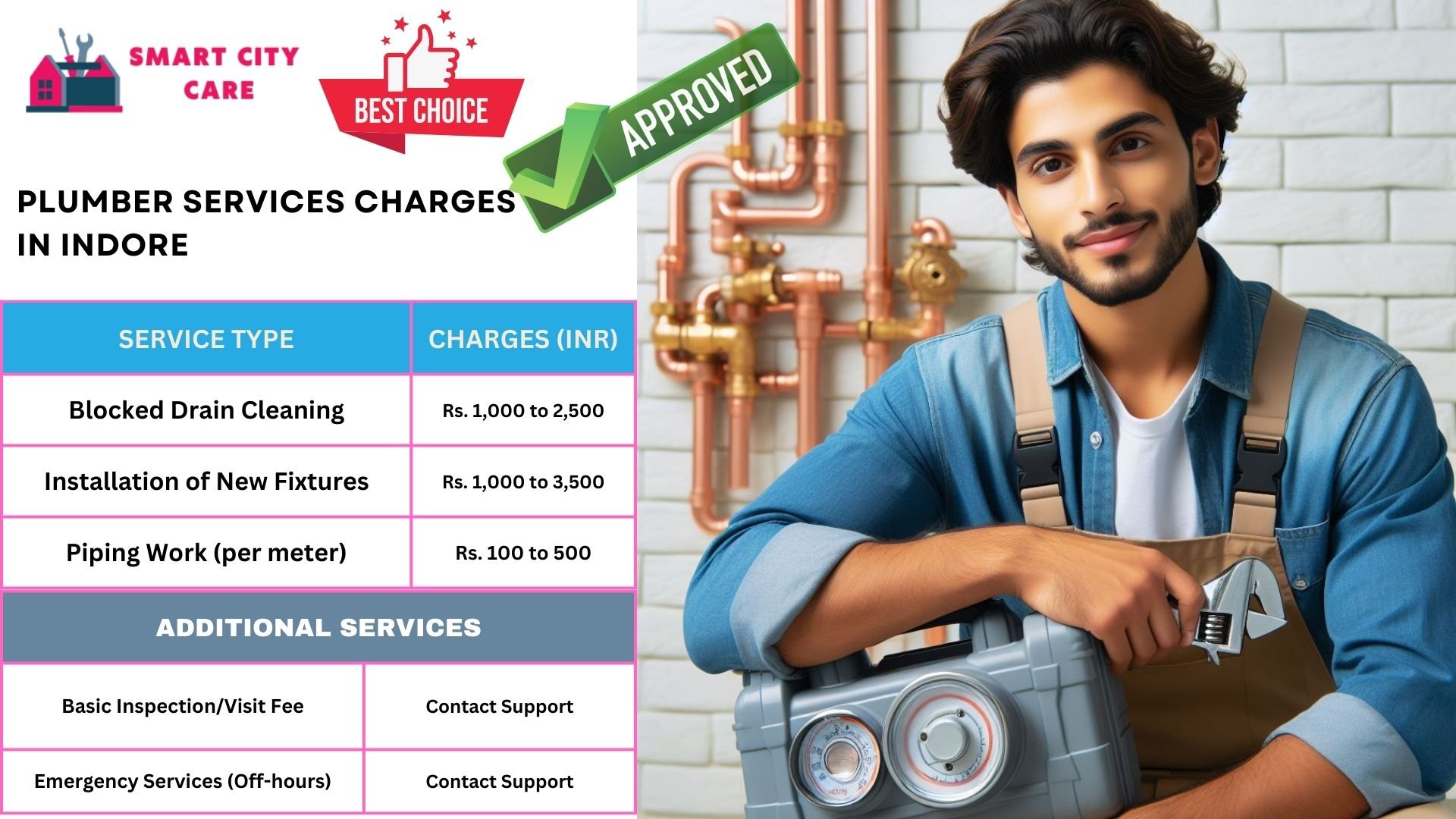 Plumber Charges List in Indore