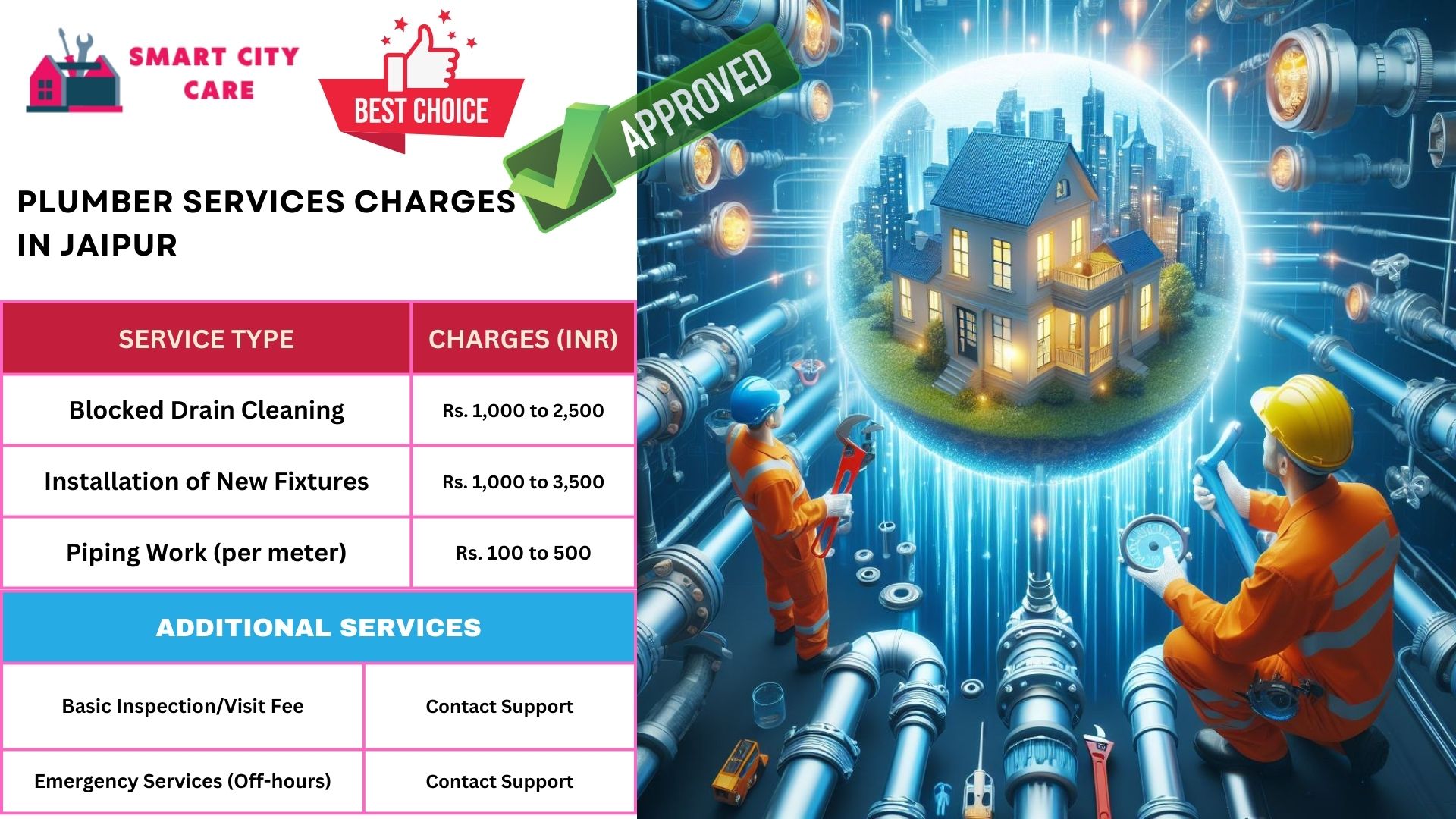 Plumber Charges List in Jaipur