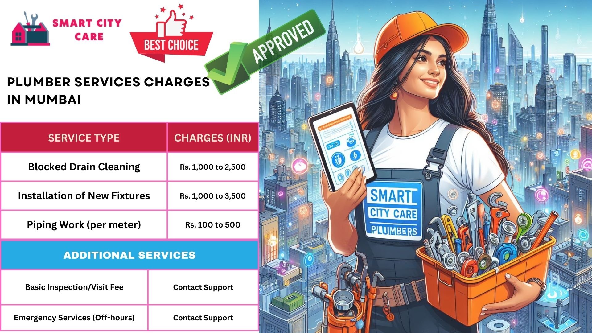 Plumber Charges List in Mumbai