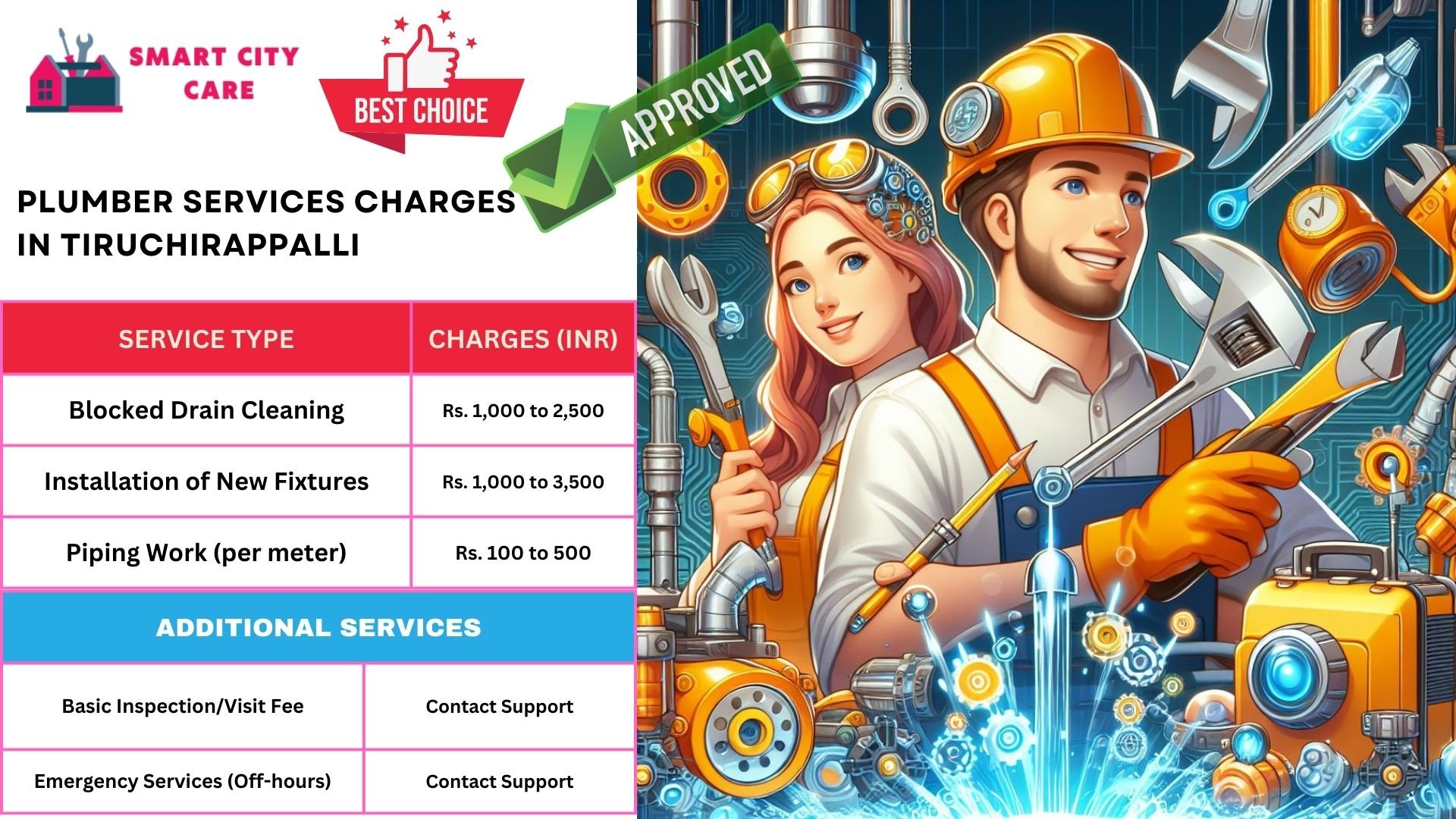 Plumber Charges List in Tiruchirappalli