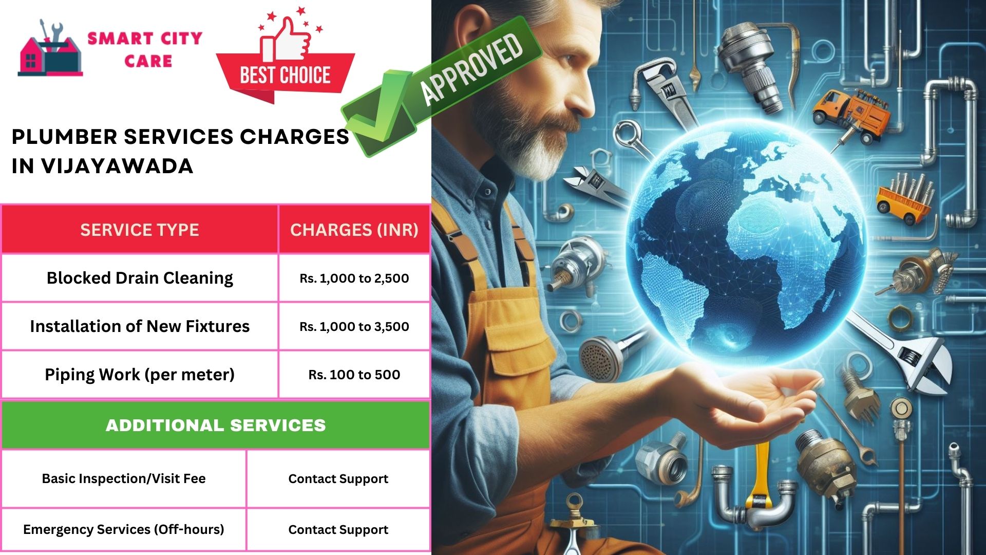 Plumber Charges List in Vijayawada