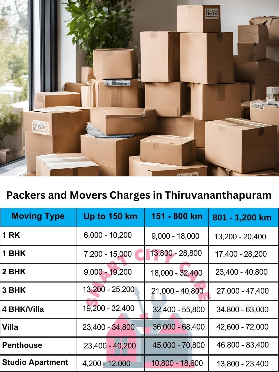 Packers and movers Thiruvananthapuram price list